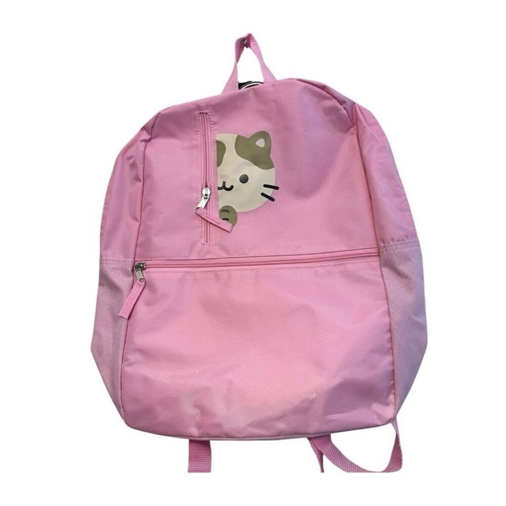Metropack Pink Kitty Cat Nylon Backpack Travel School Girls Bag NWT
